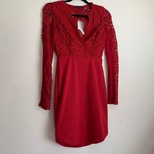 Haute Monde Bodycon Top Lace Open Back Dress